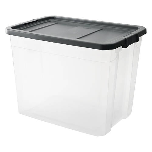 27 Gal Modular Clear Base, Grey Lid Tote