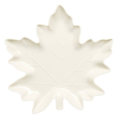 Maple Leaf Shaped Platter, White