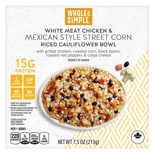 Mexican Street Corn & Chicken Riced Cauliflower Bowl, 7.5 oz