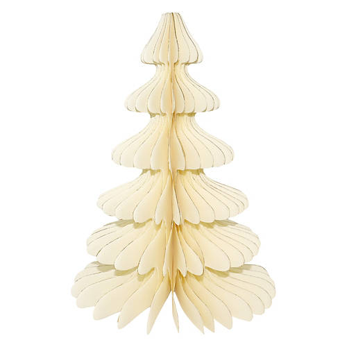 11.5" Tall Holiday 6 Tier Paper Tree, Ivory