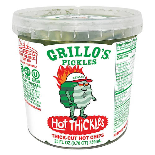 Hot Dill Thickles Pickles Chips, 25 fl oz Product Image Front shot 01