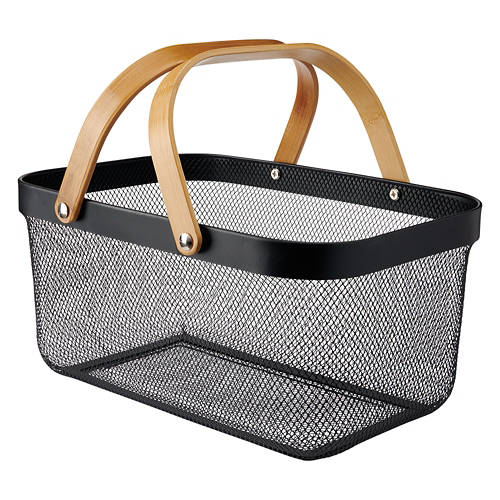 Large Metal Storage Basket, Black