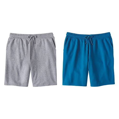 2 Pack Men's Sweat Shorts - Dark Grey/Blue, L