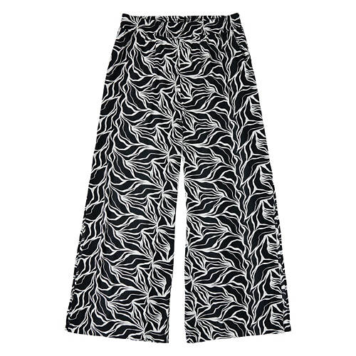 Ladies Beach Pants, Black Printed, L