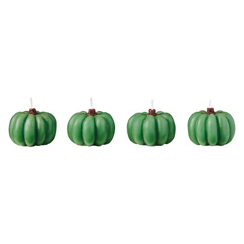 3 Pack Molded Fall Candle Pack - Green Pumpkins, Extra Small