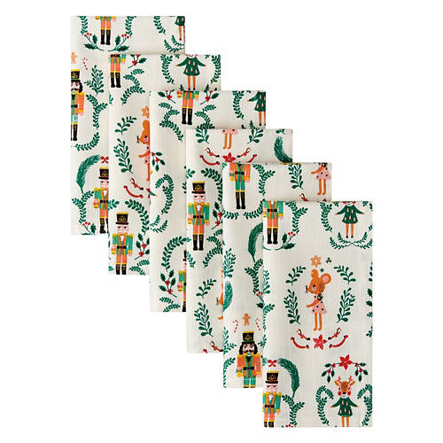 17” x 17” Holiday Napkins - Nutcracker, 6 Pack