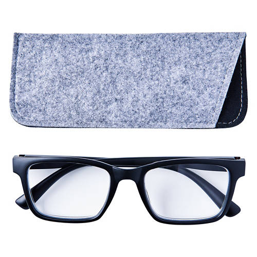 Men's Reading Glasses with Case - Black, 3.00