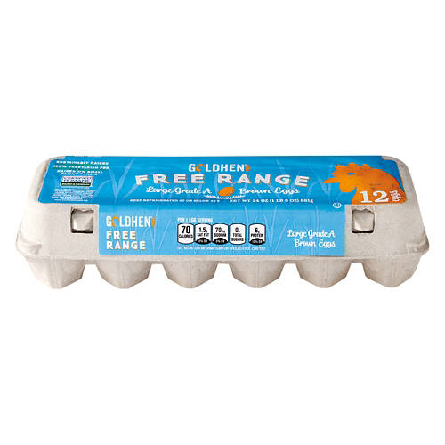 Free  Range Large Brown Grade A Eggs, 12 count Product Image Front shot 01