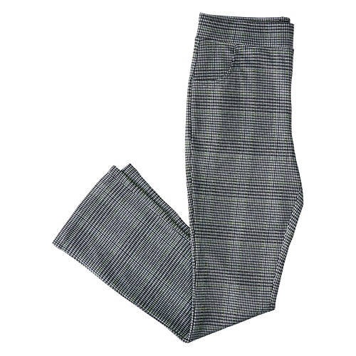 Ladies Pull On Dress Pants - Gray Plaid, M