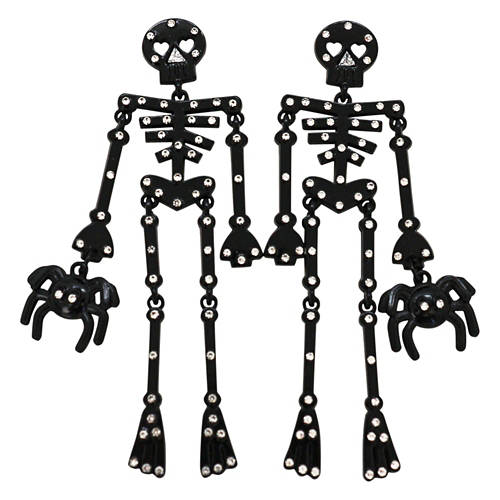 Halloween Earrings - Hanging Skeleton