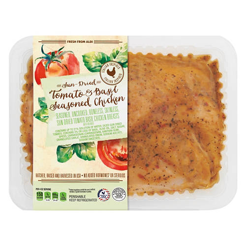 Fresh Sundried Tomato & Basil Seasoned Chicken Product Image Front shot 01