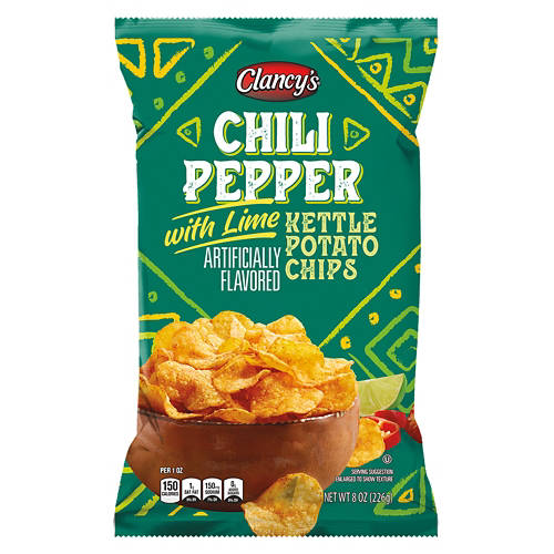 Chili Pepper Lime Flavored Kettle Potato Chips, 8 oz Product Image Front shot 01