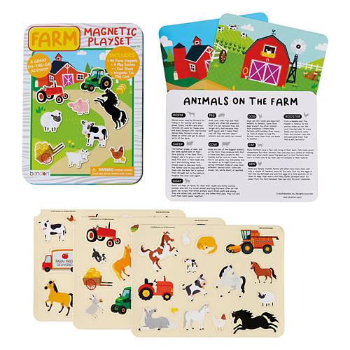 Tin Game Play Set -  Farm Animals
