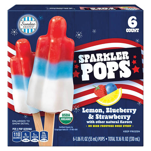 Lemon, Blueberry & Strawberry Flavored Sparkler Pops, 6 count Product Image Front shot 01