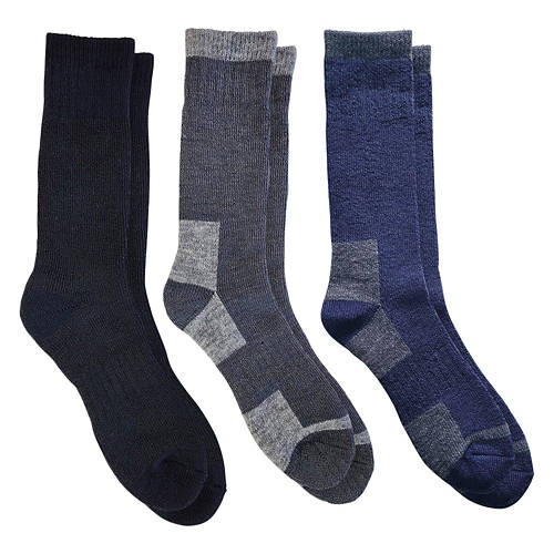 Men's 3 Pack Thermal Performance Wool Socks - Black/Gray/Dark Gray