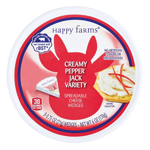 Spicy  Pepper Spreadable Cheese Wedges, 6 oz