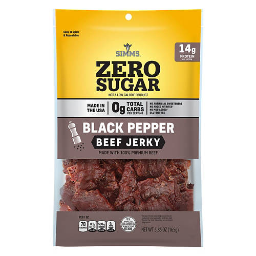 Zero Sugar Black Pepper Beef Jerky, 5.85 oz