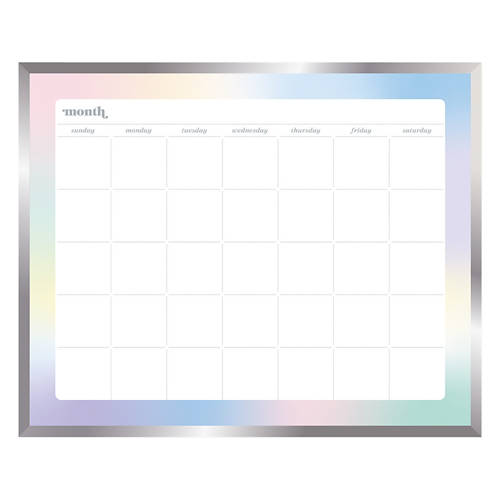 Monthly Calendar Board, Silver Rainbow