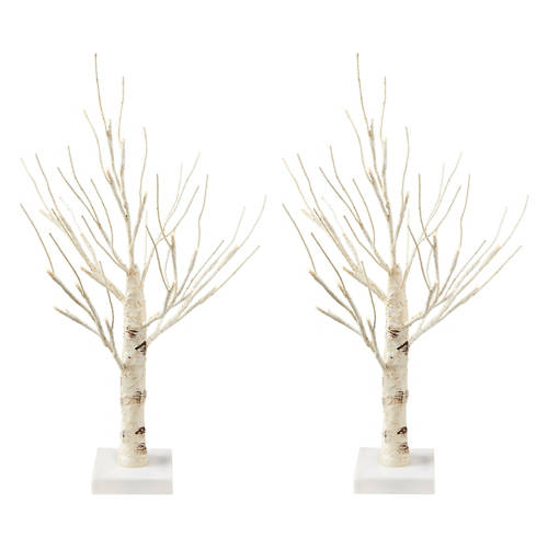 18" Indoot LED Birch Trees - 2 Pack