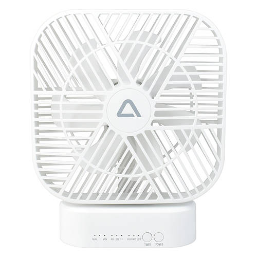 USB 5" Portable Fan, White Product Image Front shot 01