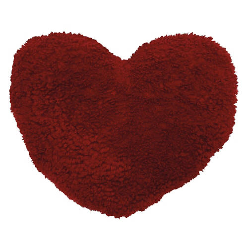 Valentine's Cozy & Fluffy Pillow - Red Boucle Heart