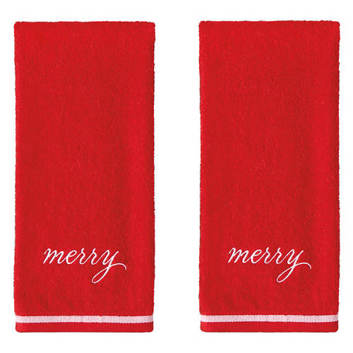 15” x 26” Holiday Hand Towel - 2 Pack, Merry