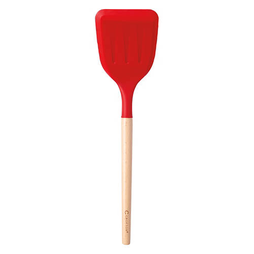Beechwood & Silicone Turner, Red