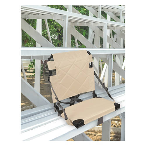 Folding Quilted Stadium Seat, Brown Product Image Front shot 01