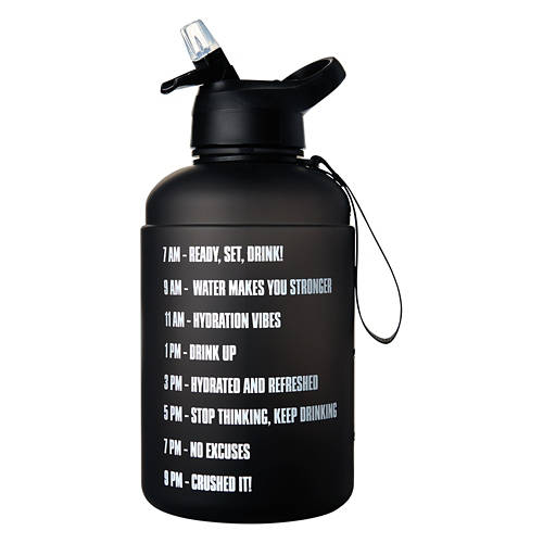 Hydration Tracker Water Bottle, Black Product Image Front shot 01
