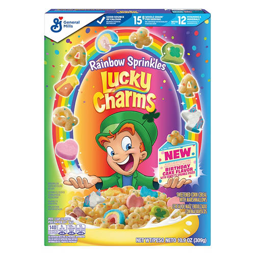 Lucky Charms Rainbow Sprinkles Cereal, 10.9 oz Product Image Front shot 01