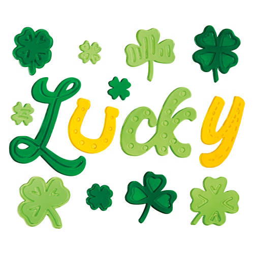 Lucky Shamrocks Window Gel Clings