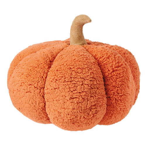 Jumbo Sherpa Pumpkin Pillow, Burnt Orange