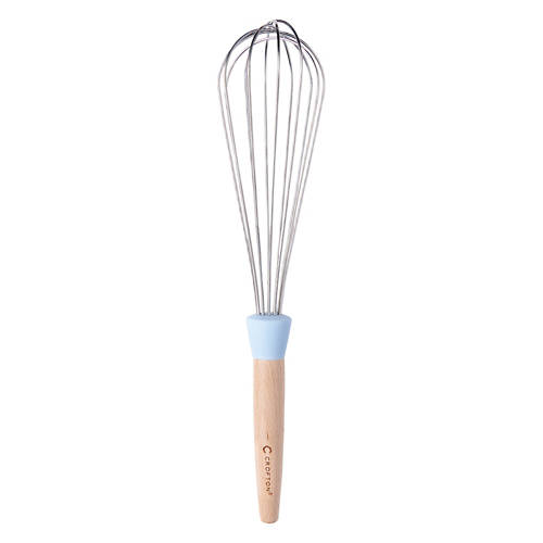Beechwood & Silicone Whisk, Light Blue