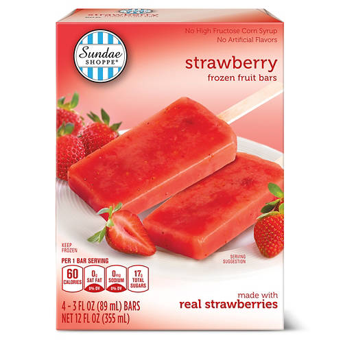 Strawberry  Frozen Fruit Bars, 4 count