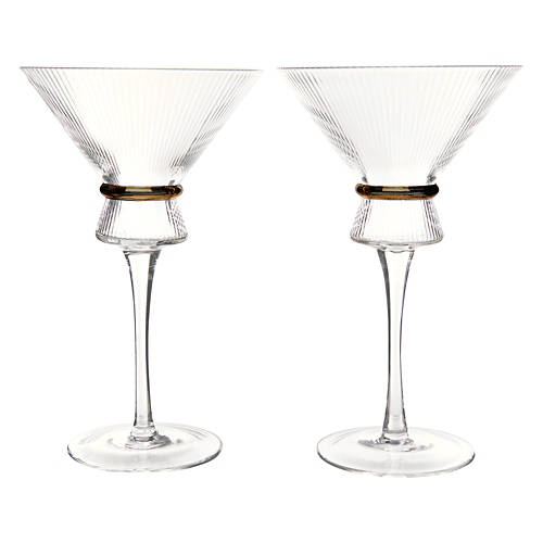 2 Pack Martini Glass, Clear