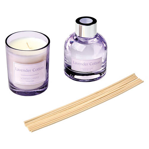 Diffuser Candle Gift Set - Lavender Cotton