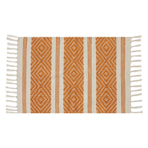 24" x 36" Reversible Woven Accent Rug - Matthew Fringe Orange