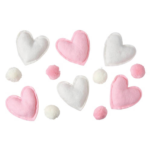 Decorative Valentine's Day Bowl Filler - Heart, Pink/White