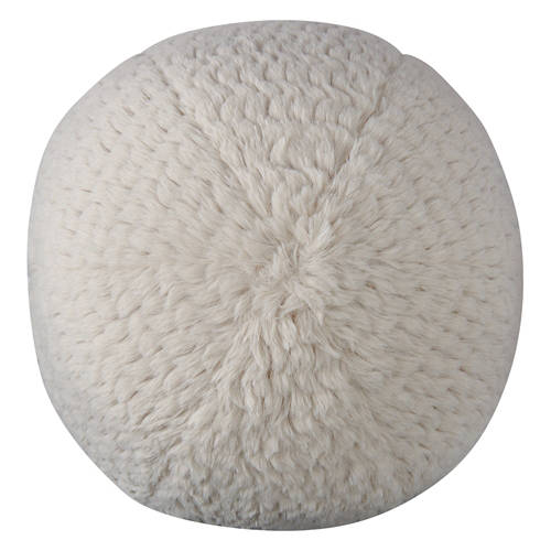 10” X 10” Textured Fur Sphere Luxe Pillow, Gray