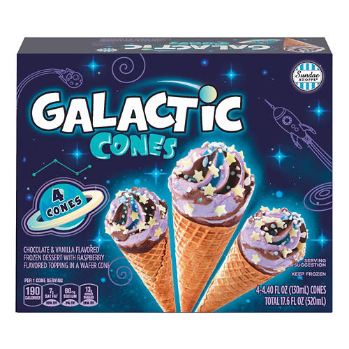 Chocolate  & Vanilla Flavor Galactic Cones, 4 count Product Image Front shot 01