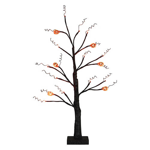 24" LED Halloween Birch Tree - Pumpkin