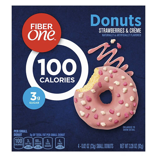 Fiber One Strawberry & Crème Flavored Donuts, 4 count