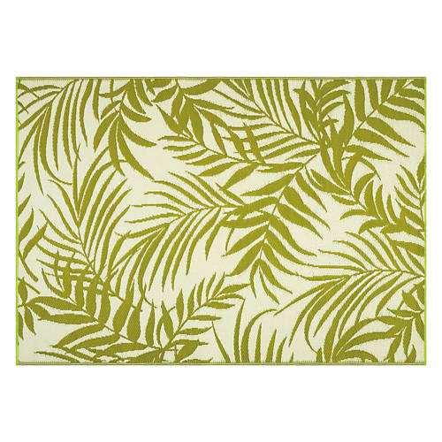 5' x 7' Reversible Indoor/Outdoor Rug - Green Leaves Product Image Front shot 01