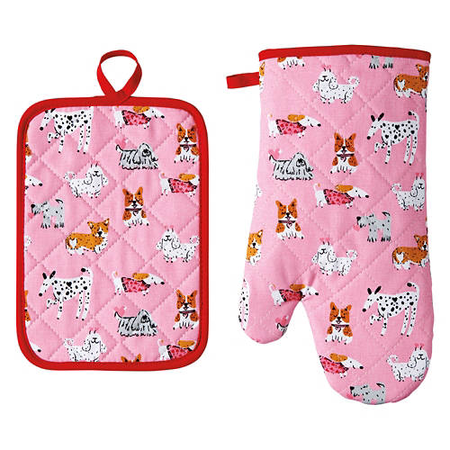 Potholder & Oven Mitt Set - Dogs