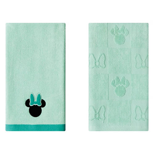 2 Pack Cotton Hand Towels - Minnie, Green