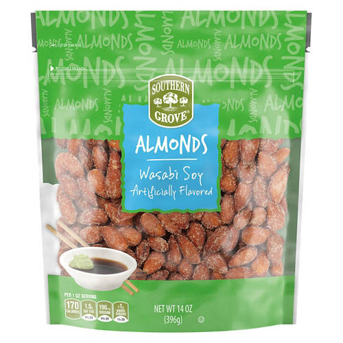 Wasabi Soy Flavored Almonds, 14 oz Product Image Front shot 01