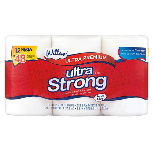 12 Mega Roll Ultra Strong Bath Tissue, 12 count
