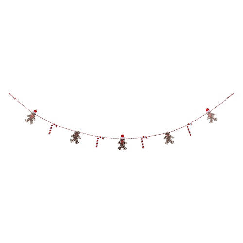 6.13 Feet Long Holiday Garland - Gingerbread