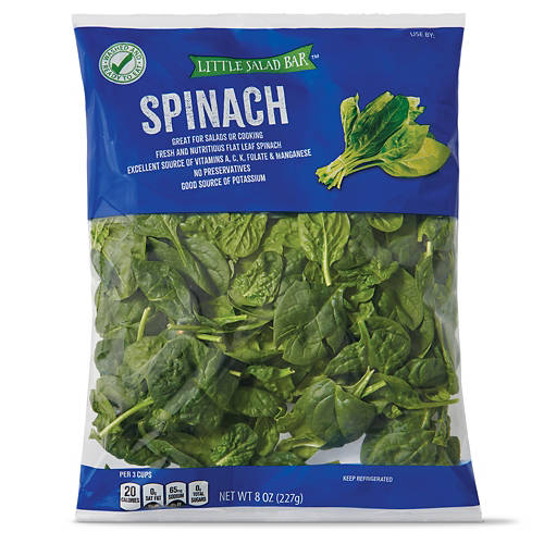 Flat Leaf Spinach, 8 oz Product Image Front shot 01