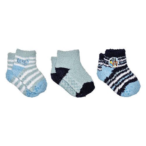 3pk Childrens Character Fuzzy Socks, Bluey Boys, Size 2T-4T